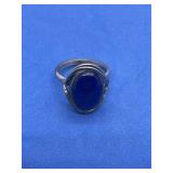 Vintage blue lapis sterling ring
