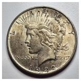 1922 Peace U.S. silver dollar coin