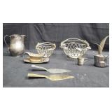 Group of silver plated items etc