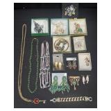 Group of costume jewelry some semi precious