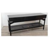 Mid century black lacquered console table