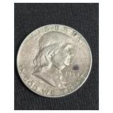 1952 Benjamin Franklin liberty silver half