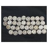 Group of 35 vintage liberty quarters