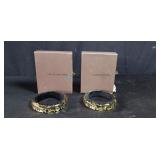 Pair of plastic bangle bracelets