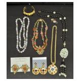 Group of costume jewelry some semi precious