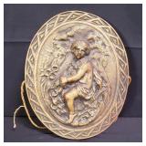 Antique French bronze figural relief plaque