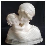 2-piece alabaster bust sculpture