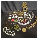 Group of costume jewlery and decorations
