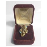 14kt gold ring with colored stones