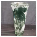 Newell signed etched vase