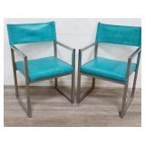 Vintage chrome & vinyl arm chairs