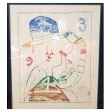 Pencil signed artist proof painting on paper