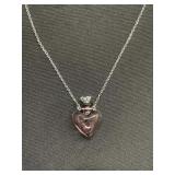 Heart glass bottle necklace