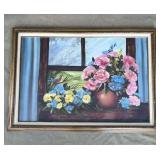 Framed signed Linda Lee oil painting on canvas