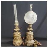 Pair of electrified table lamps
