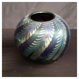 Signed art glass vase
