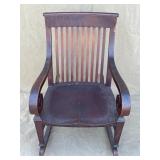 Vintage Amish style hand made wood rocking chair