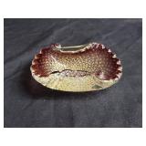 Murano style hand-blown scalloped candy dish