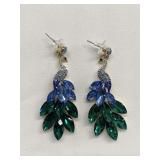 Rhinestone peacock earrings