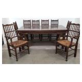 Vintage mid century extendall parquet top dining