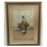 Signed Giovanni Fortunati, framed water color