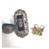 Group of sterling silver rings