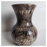 Native American Navajo horse hair pottery vase