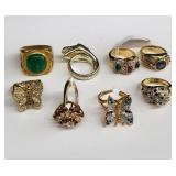 Group of costume jewelry rings