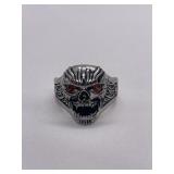 Stainless skull biker ring