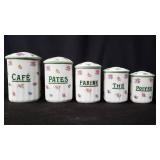 Vintage porcelain kitchen canister set