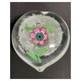 Signed Christian Dior art glass paper weight