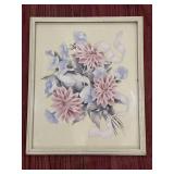 Vintage framed signed Michel art print