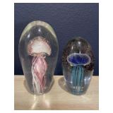 2 Jellyfish art glass