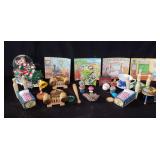 Box of miscellaneous; Disney snow globe, Chinese