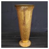 Vintage floral accent gold tone vase