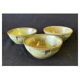 3 Vintage Frankoma ceramic bowls