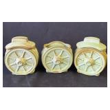3 Vintage Frankoma ceramic sugar bowl