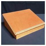 Pinetti leather & wood portable laptop desk