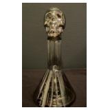 Flask Shape Glass Skull Decor