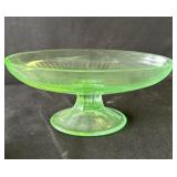Vintage Uranium glass banana split dish