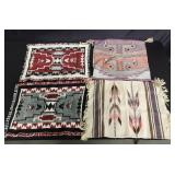 Native American sample rugs and pillow cover
