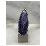 Signed Sterling Amethyst Ring