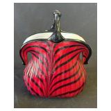 Vintage Murano style hand blown art glass purse