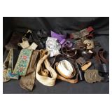 Group of assorted vintage belts