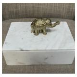 Marble elephant trinket box