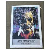 Vintage framed Albert Einstein art print