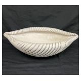Signed ceramic large seashell bowl