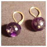 14kt gold and amethyst earrings