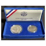 1986 liberty silver dollar and 1986 liberty half
