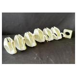 Group of 6 vintage glass swan napkin holders